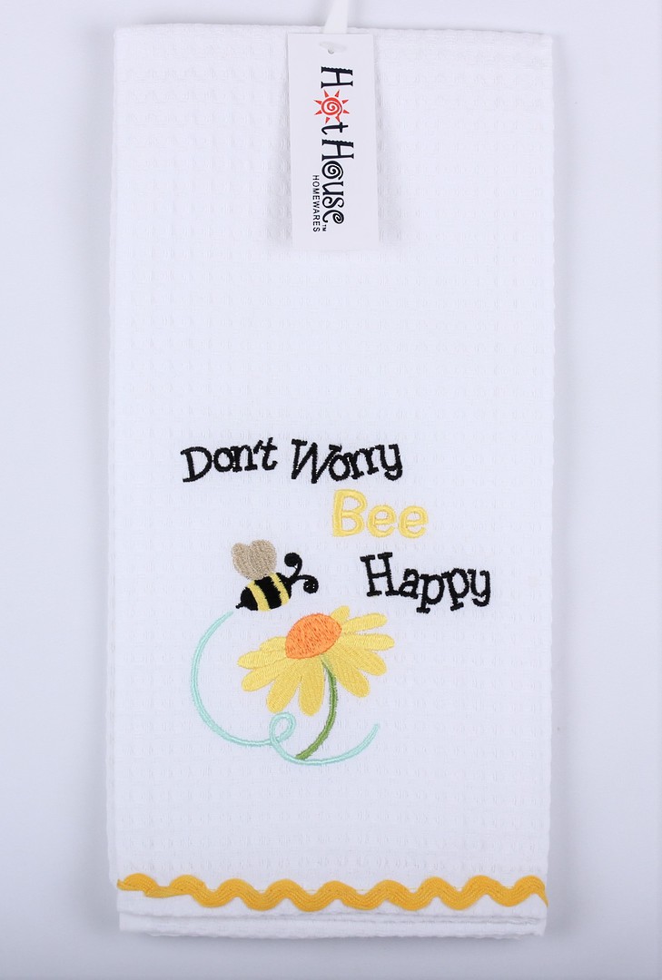 Tea towel "Don't worry, BEE happy" Code: T/T-GF/BEE. image 0